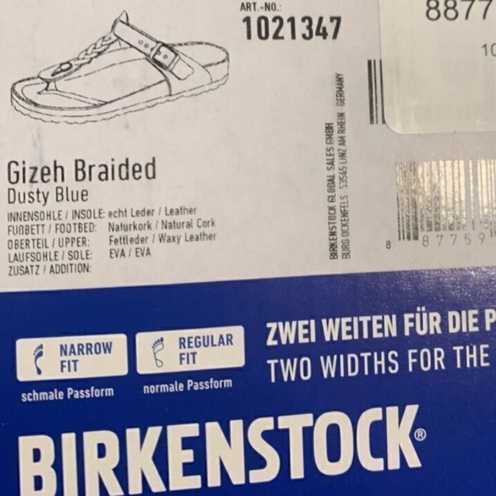 Birkenstock Dusty Blue Gizeh Braided Sandals- Sz 8 - Picture 6 of 6